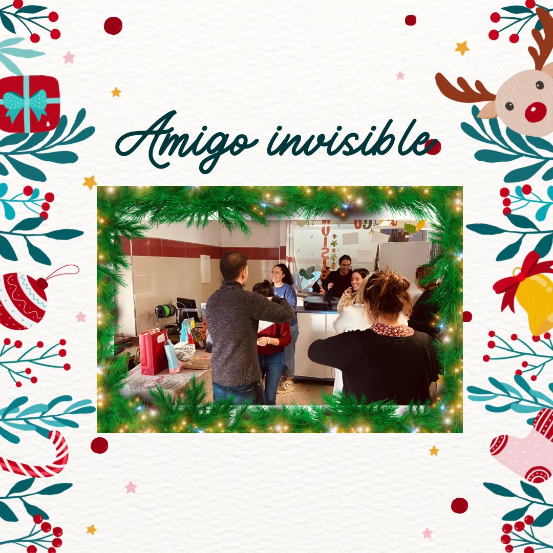 FranciscanasCor's tweet photo. ¡El 𝓪𝓶𝓲𝓰𝓵𝓸 𝓲𝓷𝓿𝓲𝓼𝓲𝓫𝓵𝓮 ha llegado al cole! Los profesores han sorprendido a sus compañeros/as con un detalle🎁  ¡Ha sido muy divertido!
#somosfranciscanas #franciscanascoruña #amigoinvisible #claustro #atulado https://t.co/lNupUNL0X5