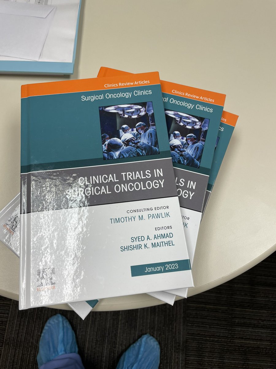 SyedAAhmad5's tweet photo. Just got these in the mail this morning. Thank you @timpawlik for the privilege of editing this book along with Shishir Maithel. It’s a great summary of trials relevant to surgical oncologist. Thanks also to all the authors. @UCincyMedicine @UCincySurg @cincysurgery https://t.co/1p8lp7PWHp