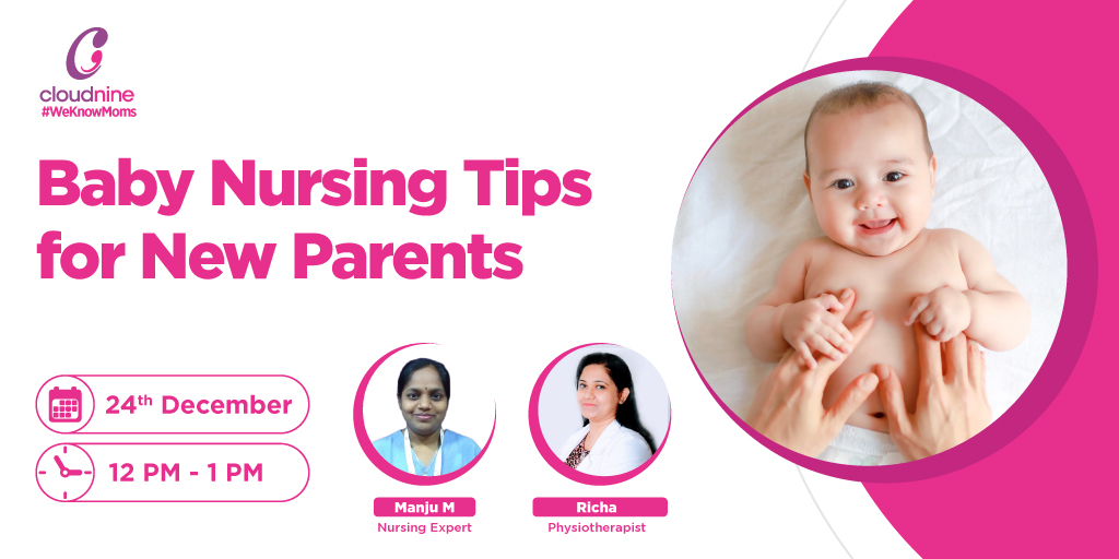 Join our upcoming webinar with Manju M, Nursing Expert, and Richa, Physiotherapist, Cloudnine Hospital, Bengaluru on 24th December at 12 PM to learn about baby nursing.

Click here bit.ly/3gIAvQs to register. 

#WeKnowMoms #BabyNursing