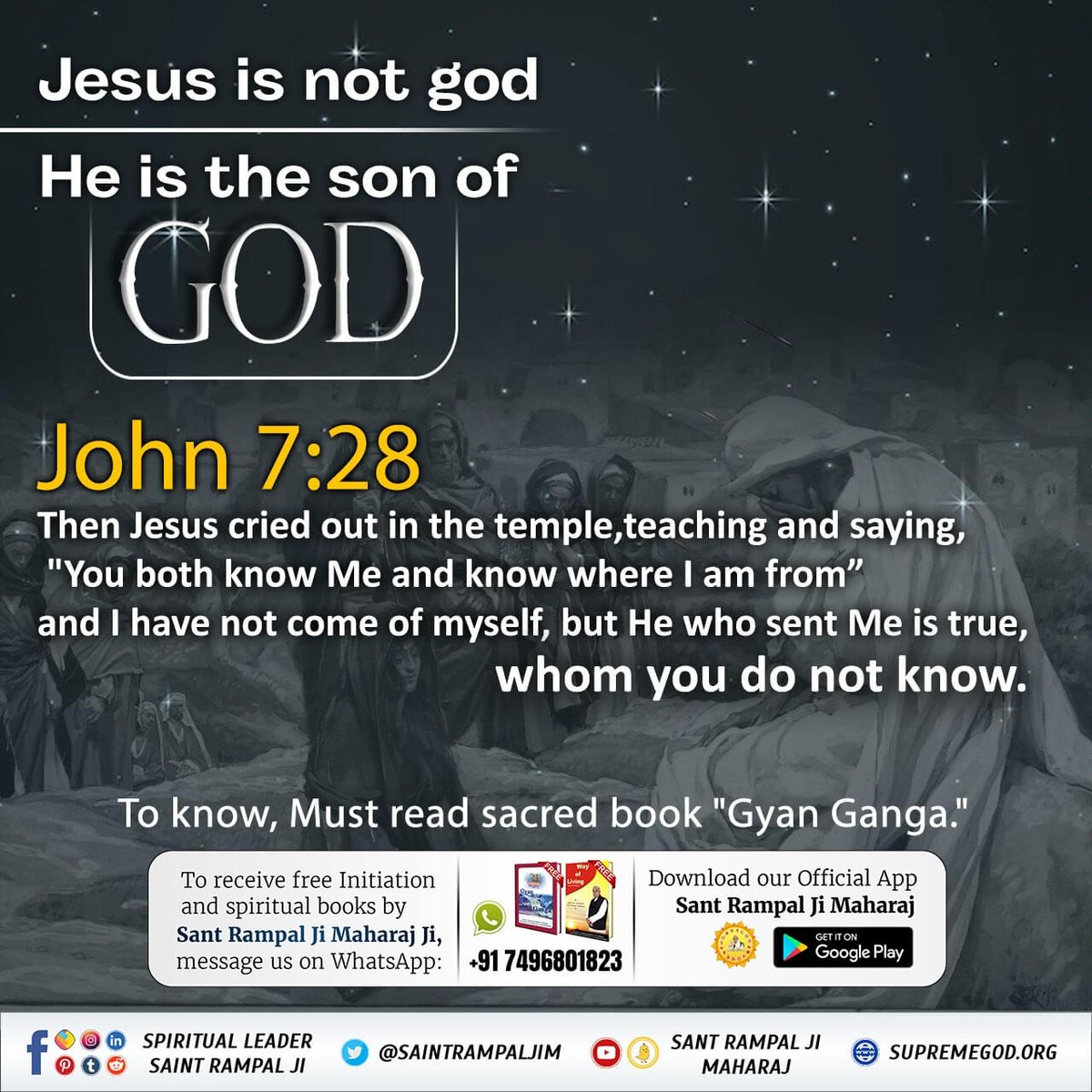 #BibleFacts
lyov 36:5 Orthodox Jewish Bible (OJB) See, El is Kabir, and despiseth, not any; He is Kabir in ko'ach lev (strength of understanding).

Kabir Is God
<a href="/SupermeGod/">KABIR IS SUPERME GOD</a> @satlokkerahitwt#BibleFacts