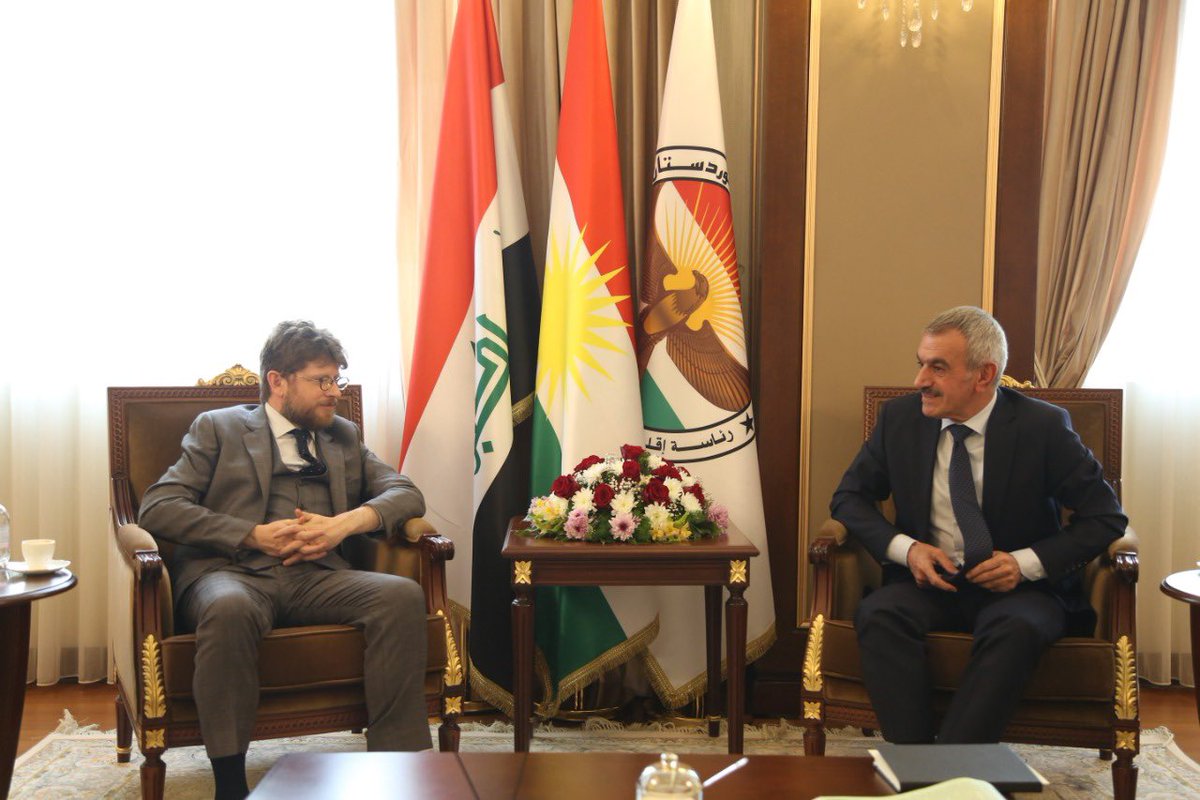 MustafaSaidQadr's tweet photo. Pleased to meet with @O_Decottignies, Consul General of France in KRI. We discussed the latest political developments and challenges in the country as well as the strength of KRI-France relations. https://t.co/29dSQREEOS