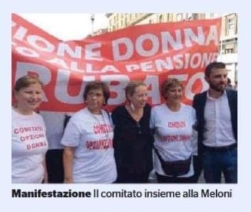 @PTrancassini
Vi ricordate di quando, non molto tempo fa, la vostra leader dall'opposizione sosteneva in piazza Opzione Donna?
E ora da Presidente del Consiglio la vuole distruggere?
#opzionedonnenonsitocca 
#dalledonneperledonne