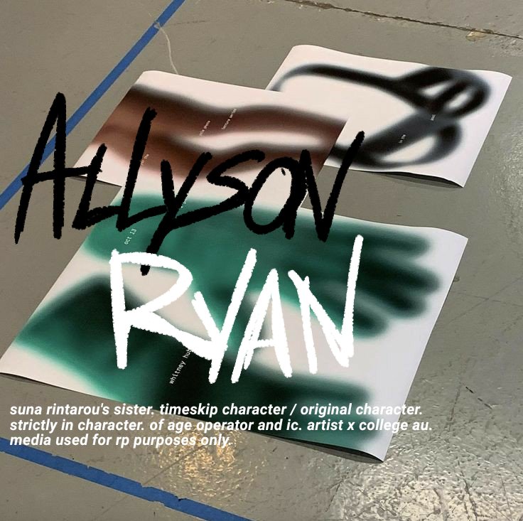 ︎ ︎

︎ ︎
( rintarou suna's sister ) 
Allyson Ryan Suna — not new #hqrp
likes ╱ retweets to be mutuals.
︎ ︎