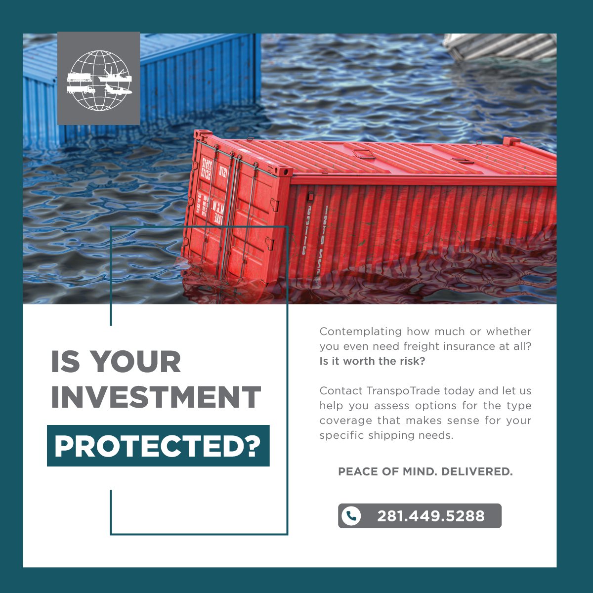 transpotrade's tweet image. #CargoCoverage. Worth the cost?  🚂🚢 🚚 ✈   

On the fence on #freightinsurance? We say it’s not worth the risk. Contact us today for coverage that makes sense.

𝗖𝗼𝗻𝘁𝗮𝗰𝘁 𝗨𝘀:  bit.ly/3WqHph5 

#cargoinsurance #shippinglogistics #railfreight #trucking #transport