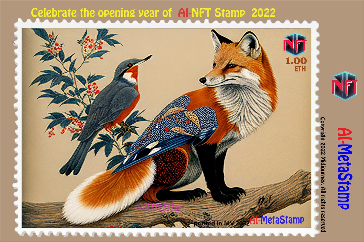NFTDeSta's tweet photo. today's stamp Ito Jakuchu style stamp
#ItoJakuchu #NFTstamp #philately #stampcollecting #Investmennt #AIStamp #Metaverse #MetaStamp #Fox
https://t.co/hVaWn50Vur https://t.co/nhuq7mDAMD