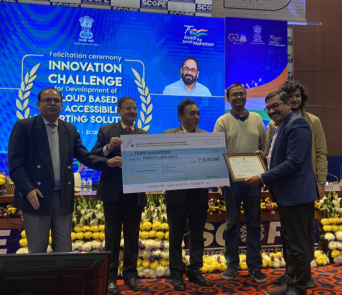 NICMeity's tweet image. Glimpses of the Felicitation Ceremony of Innovation Challenge for Development of Cloud-based Web Accessibility Reporting Solution, at Scope Complex, New Delhi.
#NICMeitY