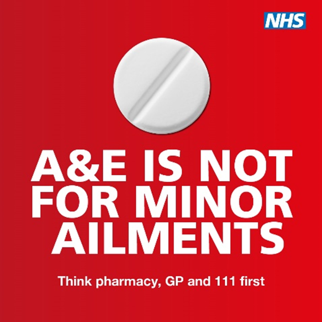 CDDFTNHS's tweet photo. We need your help 💙

Please keep A&amp;E free for serious emergencies only. 

Think NHS 111 online or pharmacy first before coming to A&amp;E or calling 111 or 999. ✅ https://t.co/nmX09dZzcS