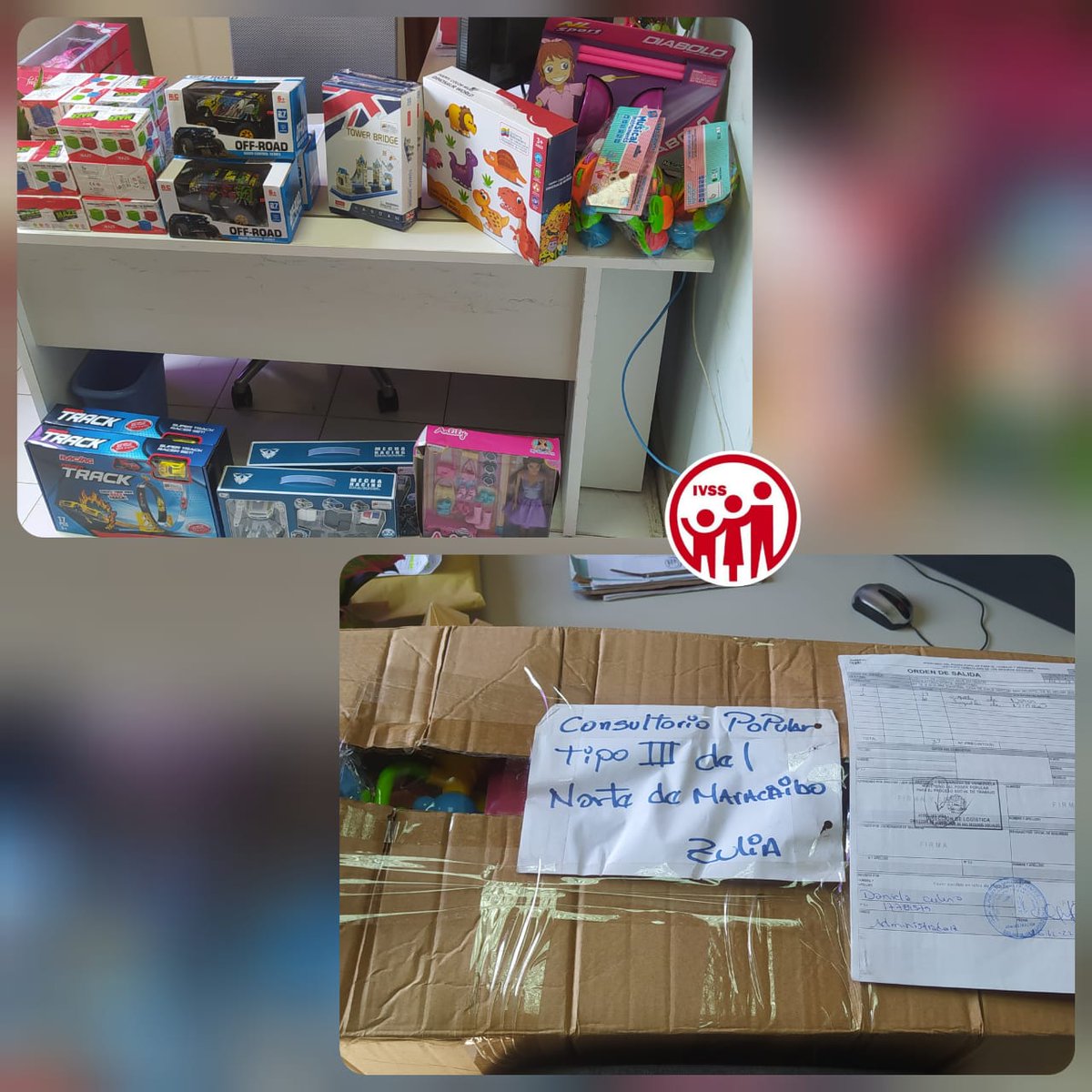IVSSCENTRONORTE's tweet photo. Navidades Felices... Gracias a la gestion del Pdte. Nicolas Maduro y la Ministra de Salud Dra. Magaly Gutierrez se reciben los juguetes para los niños de los Trabajadores del CPIII Centro Norte. #JuntosPorCadaLatido https://t.co/VkUyDxPbUh