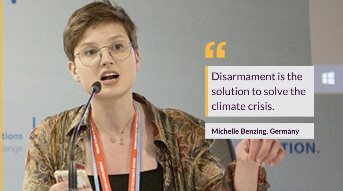 WILPF's tweet photo. “It is important to achieve sustainable peace (...) &amp; consider how militarism &amp; armed conflict affect the environment and people (...)." At #COP27, @BenzingMichelle participated in a feminist speak out, next to feminist activists from around the globe: 👉https://t.co/7yc3uOrnSa https://t.co/D6ieXRzbjm