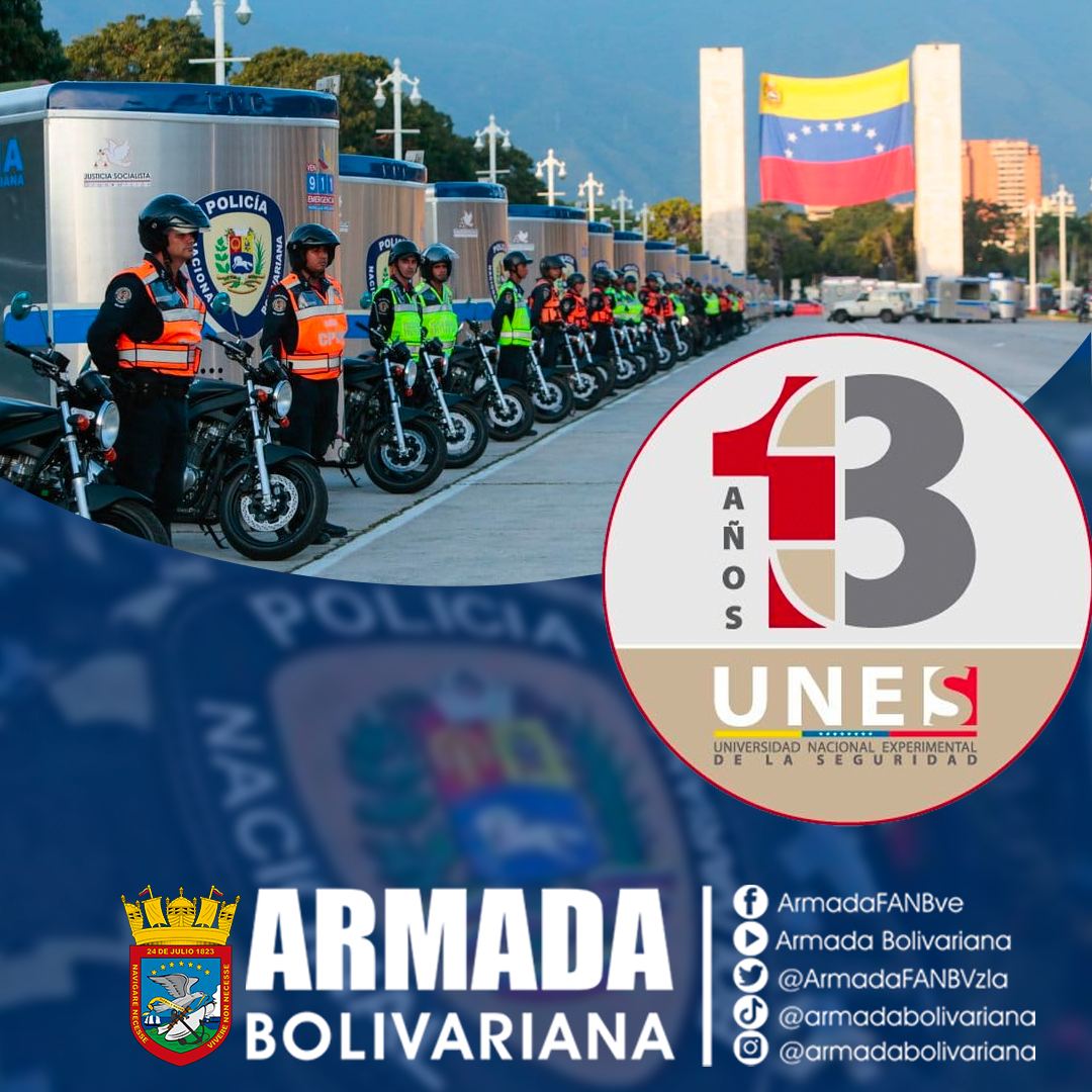 #20Dic‼️La <a href="/ArmadaFANBVzla/">Armada_ve</a> se complace en felicitar a los hombres y mujeres de la Policía Nacional Bolivariana <a href="/PNBVzla/">Cuerpo de Policía Nacional Bolivariana.</a> por arribar a su 1️⃣3️⃣ aniversario, gestada en Revolución para garantizar la paz y el resguardo del pueblo venezolano.
#FreeAlexSaabNow 
#EpicaNavalBicentenaria