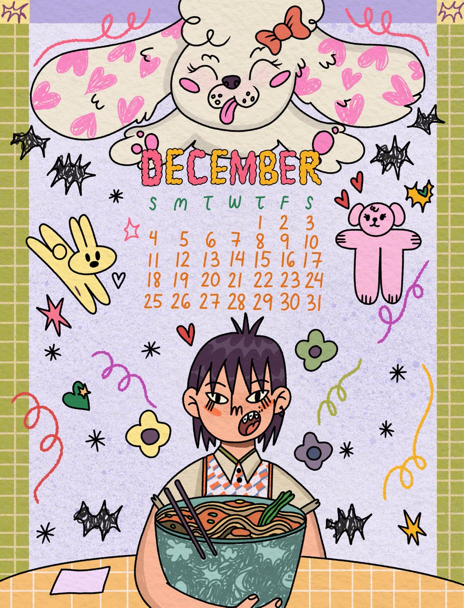 holiday ramen 🍜🤤✨ last calendar art for this year! who else cheered!?🤨 