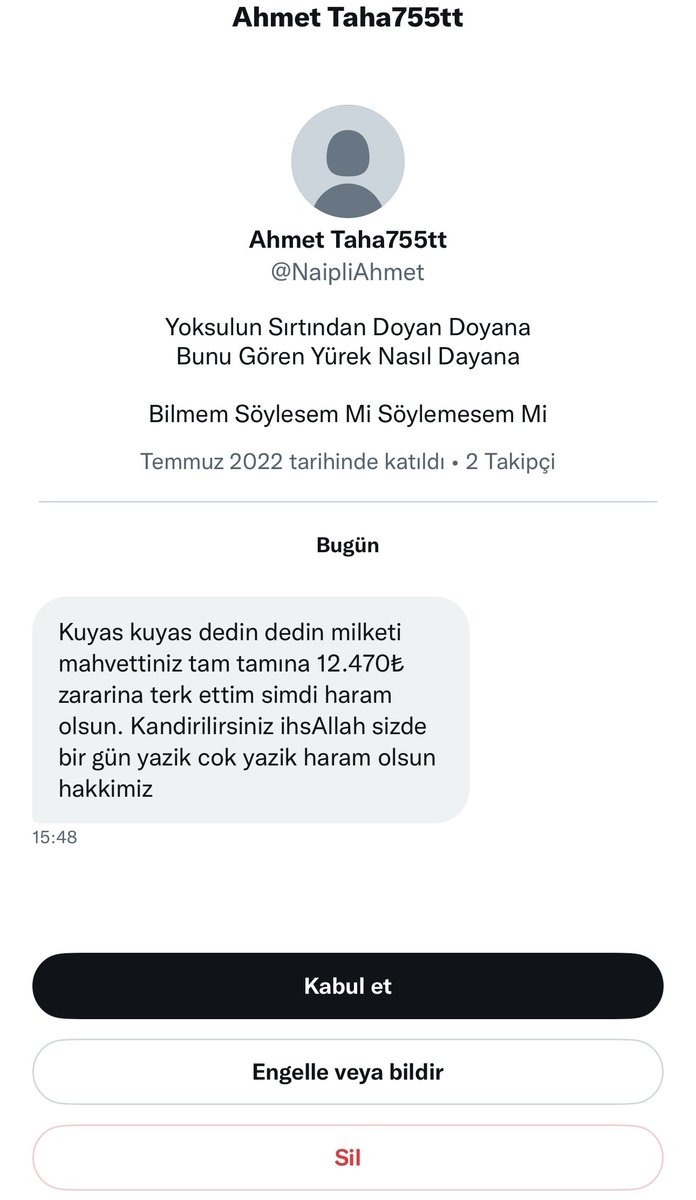 Evettt bakın şimdi bi dallama yazmış!

Diyorki sen bana mal kilitledin!

Beni s22tin!

Üslup mükemmel derecede akıcı ve anlaşılır! 🥶🥶

Sizcede öylemi?