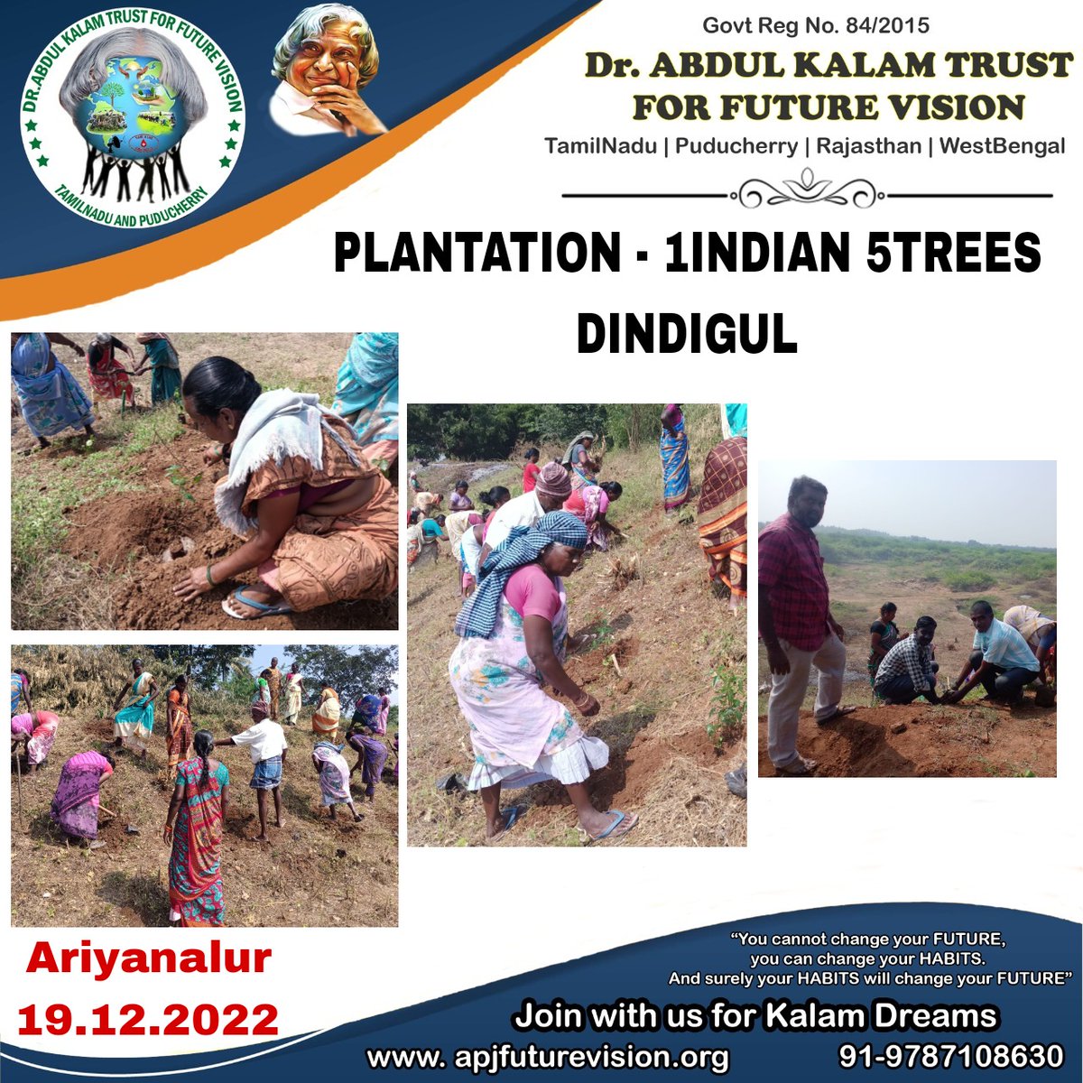 ApjFutureVision's tweet image. ஒரு நாள் உழவன் - ONE DAY FARMING
திண்டுக்கல் மாவட்ட அறக்கட்டளை சார்பாக ஒருநாள் உழவன் திட்டத்தின் கீழ் 19/12/2022 திங்கட்கிழமை அன்று ஆரியநல்லூர் ஊராட்சியில் 100 மரக்கன்றுகள்   நடப்பட்டது.

apjfuturevision.org
#ApjFutureVision #Dindugal #OneDayFarming #Plantation #1Indian5Trees