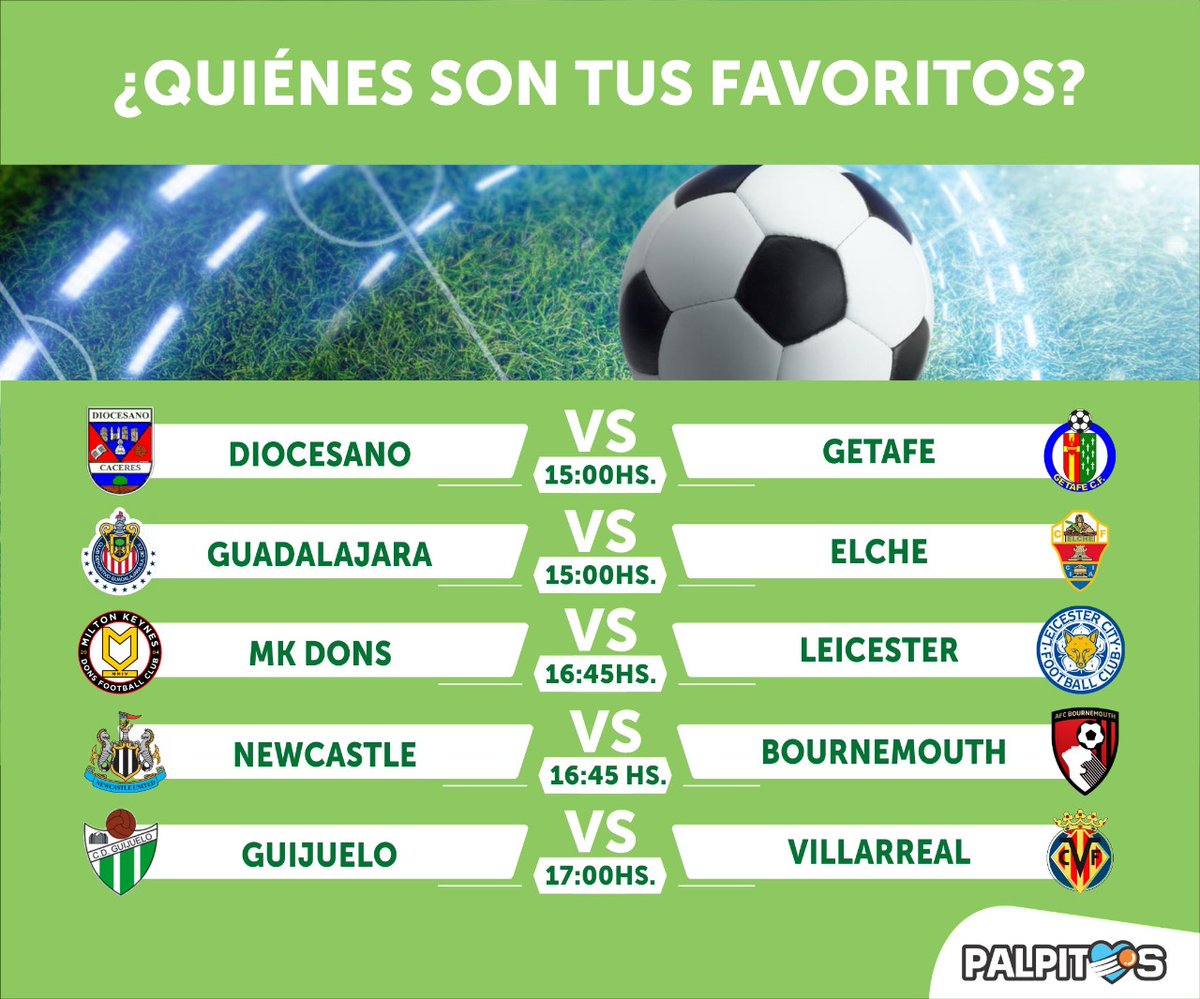 pasiondeptuc's tweet photo. ⚽ ¡Un martes lleno de fútbol en Europa! Hoy tenemos competencia en #CopaDelRey 🇪🇸 y #EFLCup 🏴󠁧󠁢󠁥󠁮󠁧󠁿 y vos podés ser el gran ganador de la jornada ¿Ya hiciste tu combinada en @PalpitosOK 💚? ➡️ https://t.co/5GQy7mxP5B  ¡Pedí saldo virtual a nuestro #CallCenter! 📲 3815861203 https://t.co/sg2weNPGzG