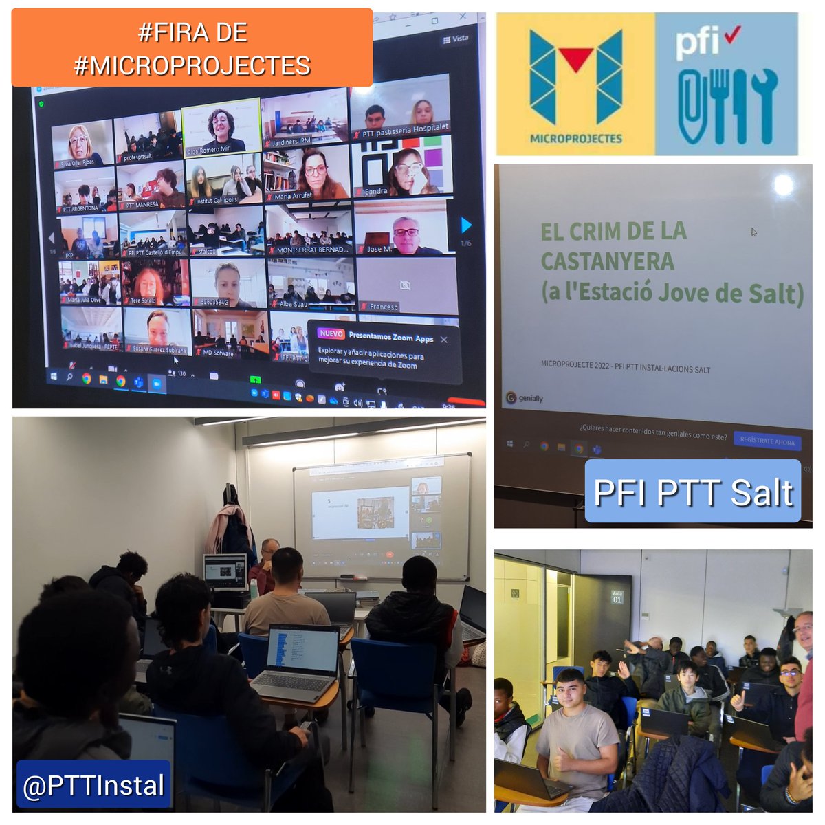#Alumnat i #professorat dl <a href="/PTTInstal/">PTT Instal•lacions</a> <a href="/EspriuSalt/">Institut Salvador Espriu (Salt)</a> hem #participat a la #Fira dls #microprojectes #PFI  branca d' #elèctricitat i #electrònica dl <a href="/pfi_edu/">PFI</a> d tota #Catalunya !  Hem gaudit i après molt escoltant totes #exposicions <a href="/impulsfp/">ImpulsFP 💡</a> <a href="/educaciocat/">Educació</a> <a href="/futura_fp/">FuturaFP</a>  😄🙋🏽‍♂️🙋🏻‍♂️🙋🏿‍♂️🙌💯💙🧰