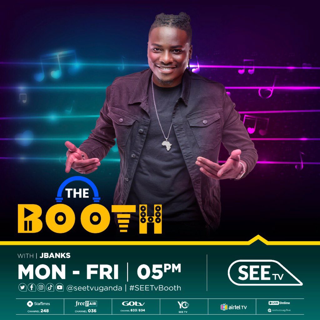 seetvuganda's tweet photo. Up Next!
#SEETVTheBooth with @ItsAdele22  @JbanksForce alongside @djniyoofficial 
 
Stream live: https://t.co/M5TfMHfbKX | GOTV 833 | FTA 036 | Startimes 248 https://t.co/B5K91nLti6