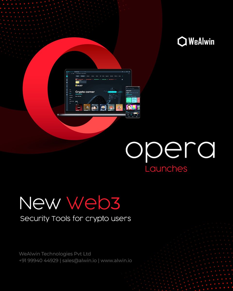 AlwinTechnology's tweet photo. Today's trending 🤩news!
Follow @wearesdr
#wealwin #opera #launches #web3 #crypto #cryptousers #currentnews #breakingnews #cryptos #blockchainn #cryptonews https://t.co/gIWIj49aTi