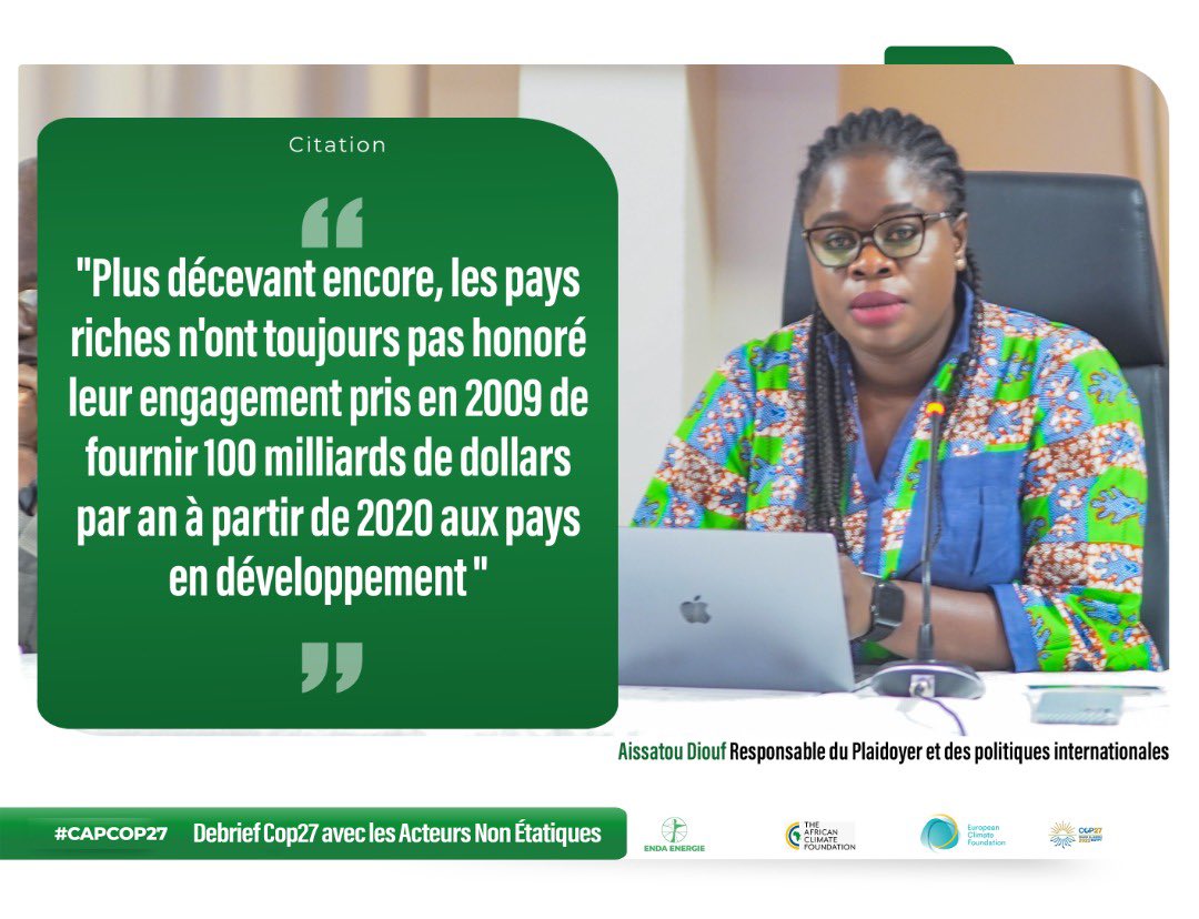 Marame2Sy's tweet photo. Souligne @aissatou_diouf #CapCOP27 @endaenergylinks @AfricanClimateF @OxfamAuSenegal https://t.co/dtVg4CMnAw