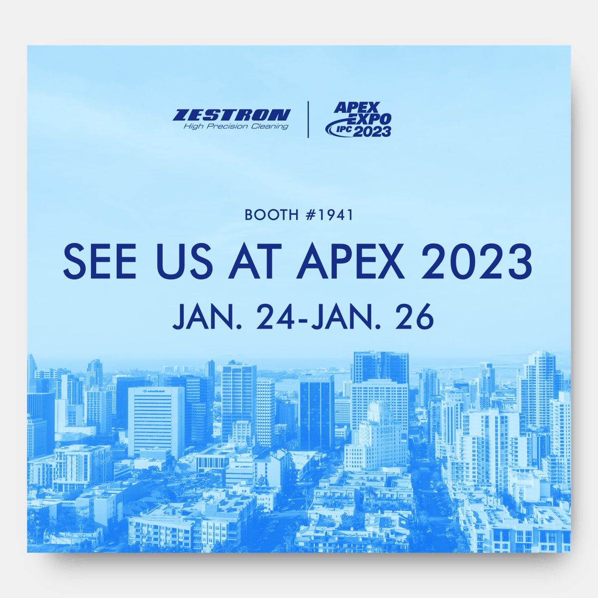 Visit the ZESTRON booth #1941 at the 2023 APEX Expo in San Diego! We look forward to answering your cleaning questions!