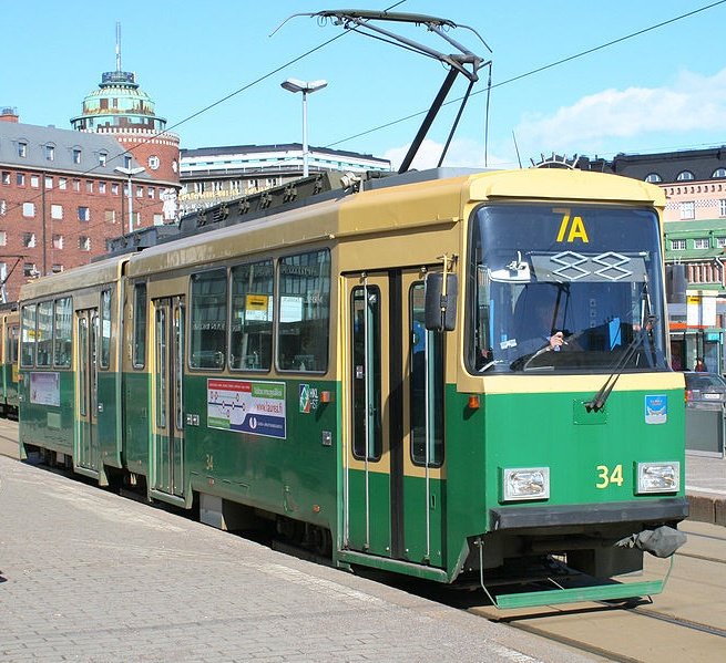 A classic Valmet Nr I class tram at Hakaniemi in Helsinki, Finland https://t.co/k1o0YufN1Q