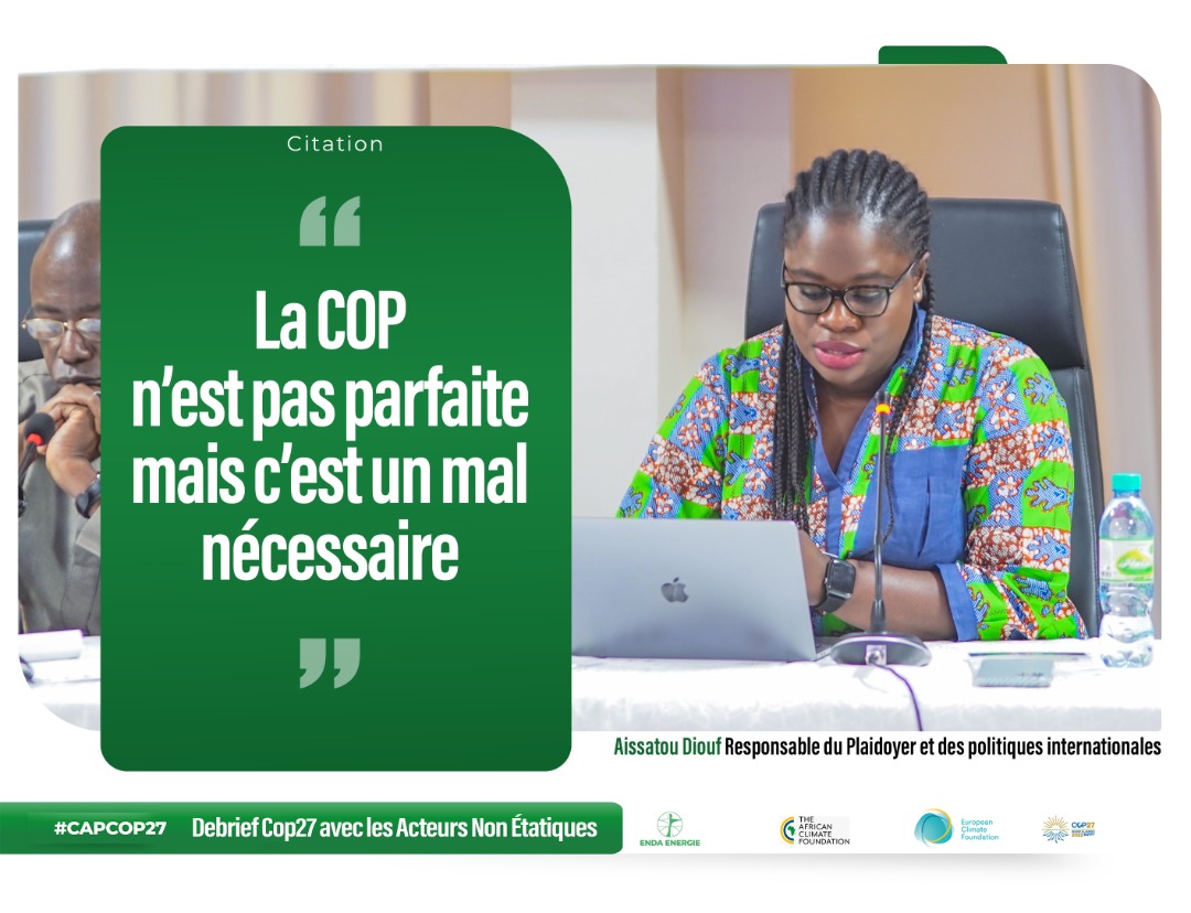 DiengAb21's tweet photo. Débriefing COP27
@OxfamAuSenegal @endaenergylinks @AfricanClimateF #CapCOP27 @aissatou_diouf https://t.co/wOrKUh4UzZ
