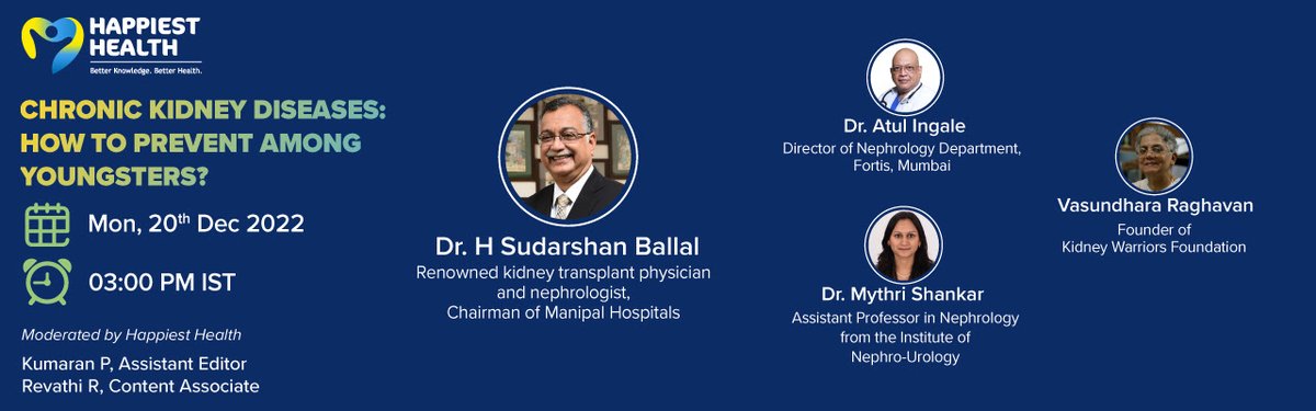 👩‍👩‍👧‍👦How to prevent🛑chronic kidney diseases among youngsters?

🗣️Exciting Panel discussion with <a href="/ballal_dr/">Dr Sudarshan Ballal</a> sir,  Dr. Atul Ingale sir, and  <a href="/Vasuragh/">Vasundhara Raghavan</a> <a href="/kidney_warriors/">Kidney warriors</a> 

📽️Recording link: (coming soon!!)