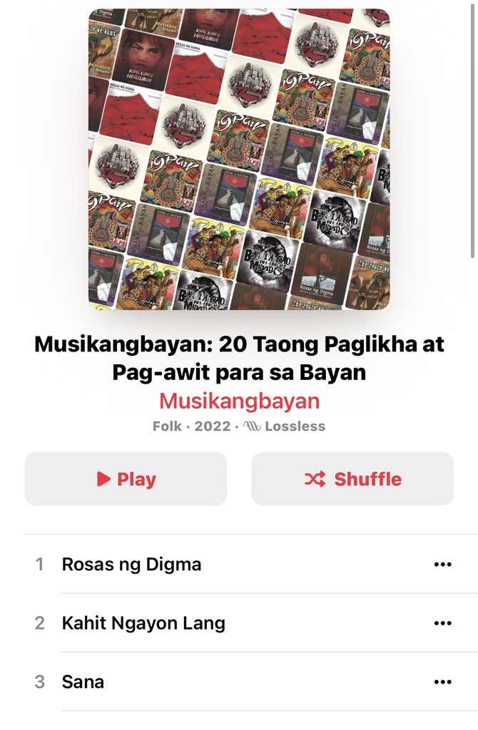 JamesAB_FK's tweet photo. Yes!!!! #MusikangBayan is on Apple Music #RosasNgDigma on lossless #SongsOfPhilippineRevolution https://t.co/UTCBFi4qVo