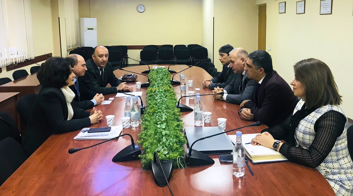 Veolia_AM's tweet photo. Veolia Group – RA PSRC Cooperation. Meeting of Luiz Hanania and Garegin Baghramyan. The parties discussed the issues related to the Annual Report of the Veolia Djur CJSC activities, water supply volumes, the Company income, expenditure also the prospects of further cooperation. https://t.co/hml16mOoT3