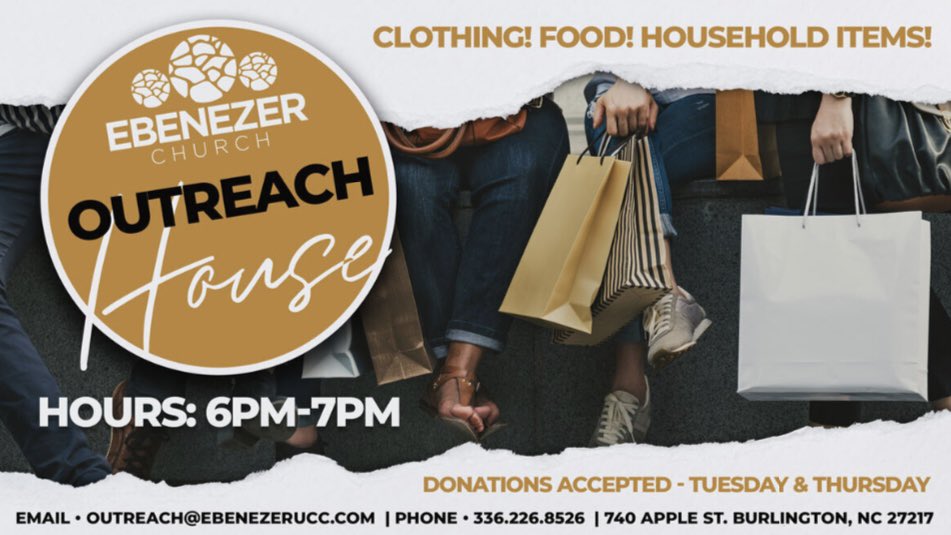 euccnc's tweet photo. Do you have clothing , food or household items you are willing to donate to our Outreach House , if so stop by today! All items are free for all who need! Be sure to tell a friend! #theebenezerchurch #Ebenezer #WeServe #outreachministry #outreachhouse #donatetoday https://t.co/qqAW5aBacY