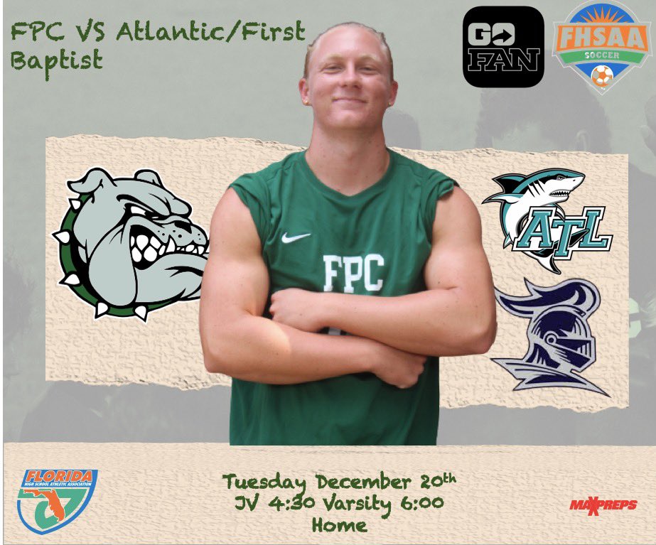 Final game of 2022 !! 

🆚 First Baptist/Atlantic  
🕢  JV 4:30 Varsity 6:00 
📍 Home
🎟️ $5 Tickets on Gofan 

Tonight will be the final test for the boys as they head into the Christmas break with a match up against conference opponent Atlantic. 

#GoBulldogs | #BulldogPride