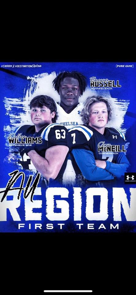 RecruitTheC's tweet photo. Congratulations to our @ChelseaHornets who made the All-Region Team @EmersonRussell7 @walkdubs @Chrismcn25 @codyfort7 @JohnMSeymourV @JaxonShuttlesw1 @ZachHair_ @OwenKey6 very much well deserved! #RecruitTheHive #ChelseaStrong #280ball https://t.co/wWGUQWqUo2