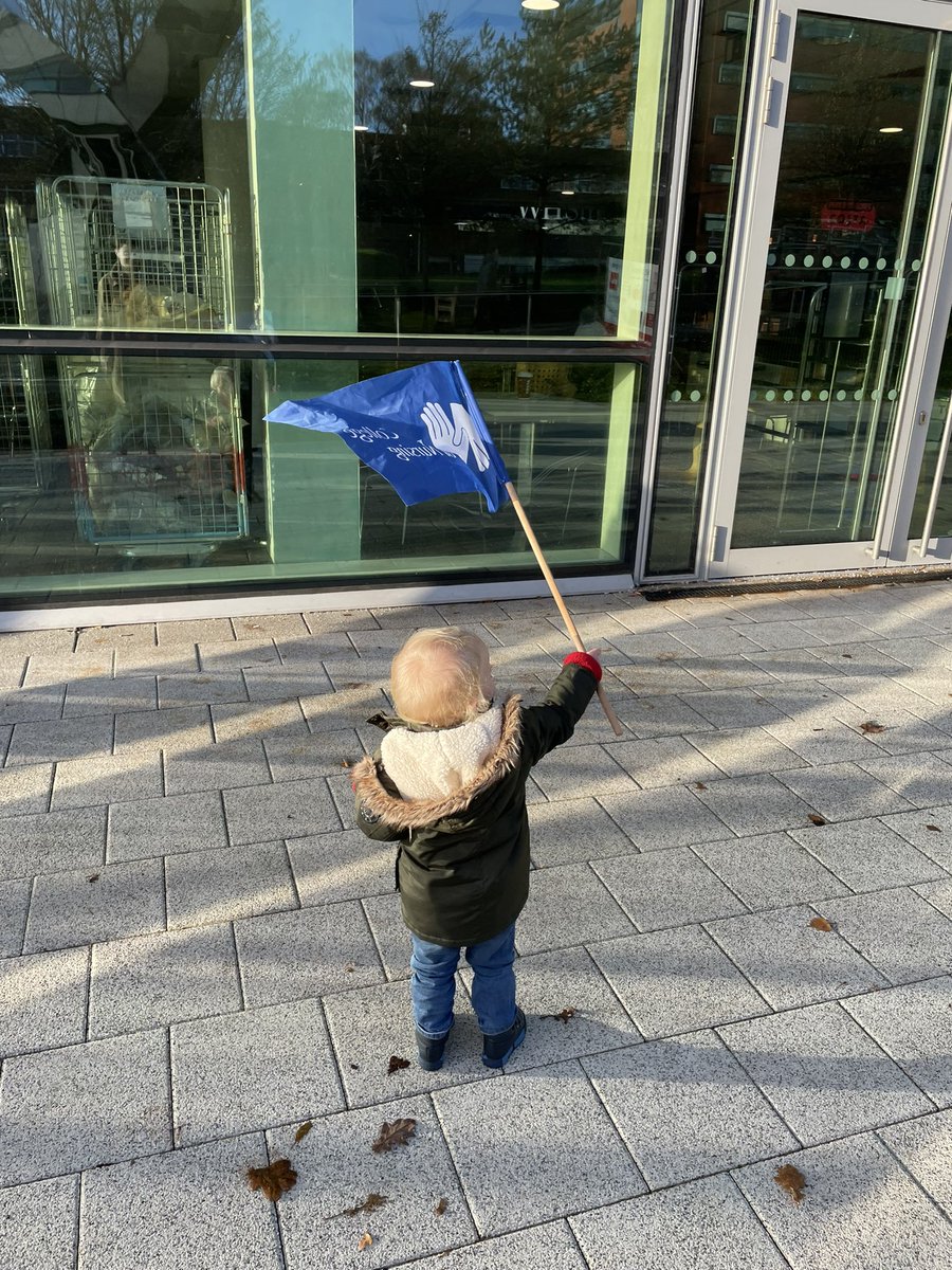 Strike day no.2 with my no.1 supporter @RCNWestMids #RCNStrike #futureactivist