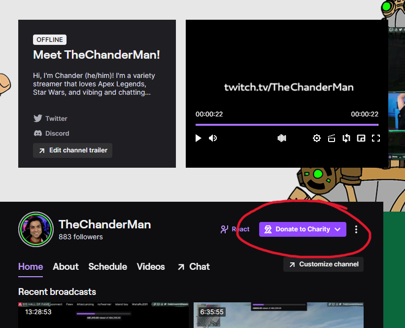 thechanderman's tweet photo. As per your requests, we're extending the #Chandmas charity drive for @LifelineAust for one more week to 28th Dec! There won't be anymore charity streams while I'm on break, but the donate button will still be up on https://t.co/X3WoOLBMz7 where the sub button is! 1/5 https://t.co/kP9gOZugwt