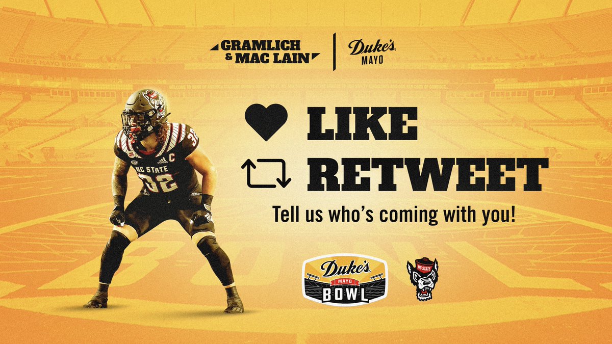 Eric Mac Lain (@ericmaclain) on Twitter photo Hey <a href="/PackFootball/">NC State Football</a> fans, we want you to go to the <a href="/DukesMayoBowl/">Duke's Mayo Classic</a> ON US!
We’re giving away FOUR club tickets, all you have to do is follow the directions below! 👇👇👇 Hey <a href="/PackFootball/">NC State Football</a> fans, we want you to go to the <a href="/DukesMayoBowl/">Duke's Mayo Classic</a> ON US!
We’re giving away FOUR club tickets, all you have to do is follow the directions below! 👇👇👇