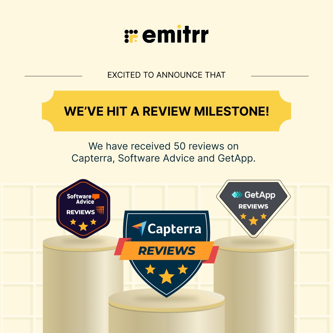 This #TestimonialTuesday is a special one! 

We have received over 50 reviews on Capterra, Software Advice, and GetApp.

What better than this holiday season to express our gratitude to our customers for helping us achieve this feat? 

A big thank you to our customers :)