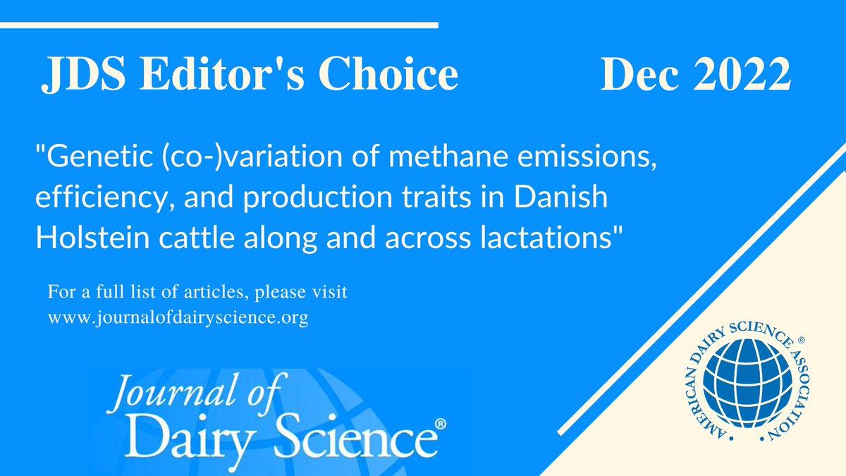 How large is the genetic variation of methane emissions along and across lactations in #DanishHolstein cows? ➡️ doi.org/10.3168/jds.20…

#dairyscience #greenhousegas