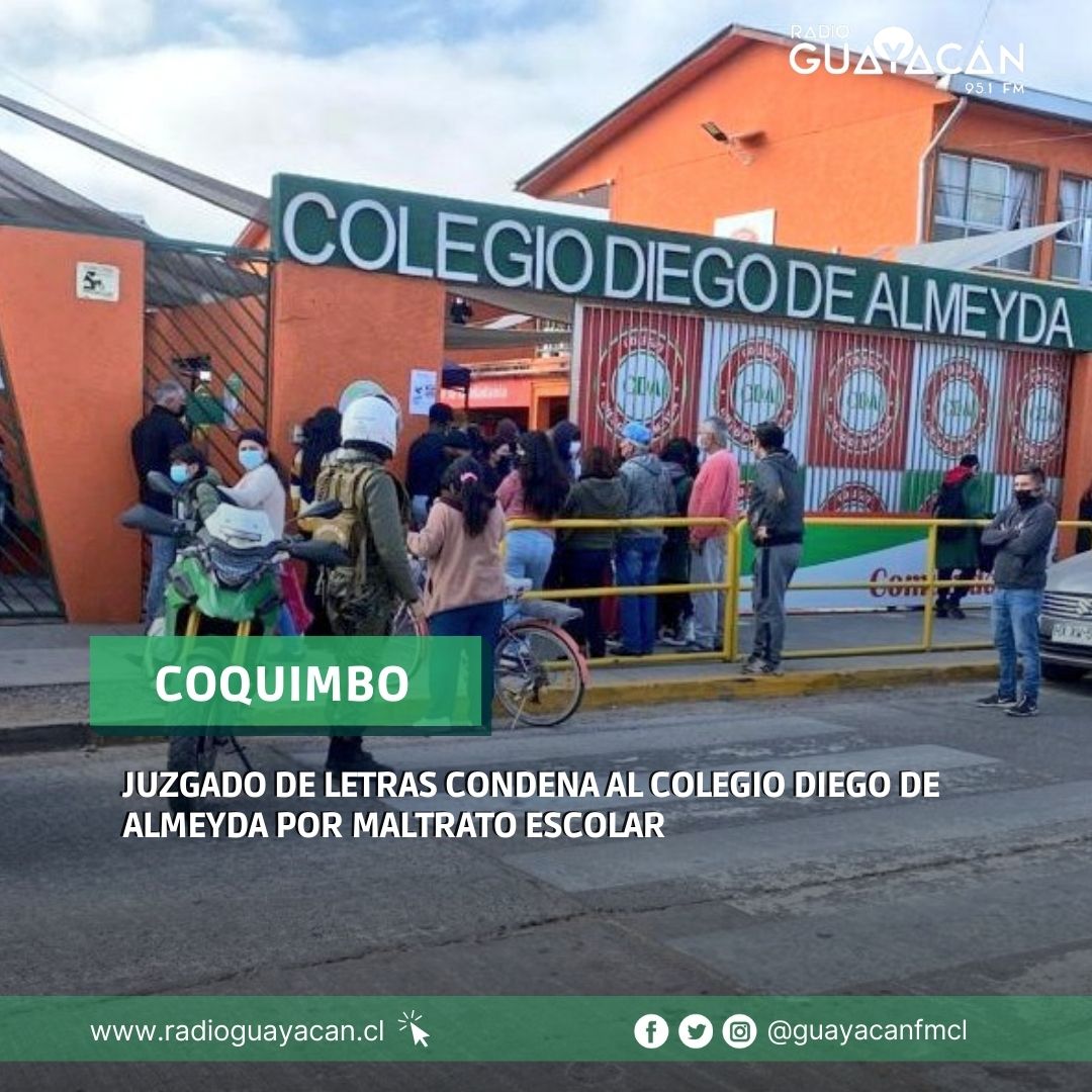 guayacancl's tweet photo. 🔴#AhoraGuayacanFM Juzgado de Letras #Coquimbo condena al colegio Diego de Almeyda de #TierrasBlancas a pagar una indemnización de $20.000.000 por daño moral a alumno víctima de #maltratoescolar. A su vez ordenó el pago de $10.000.000 a la madre del menor. https://t.co/LQ7qDKlPCt