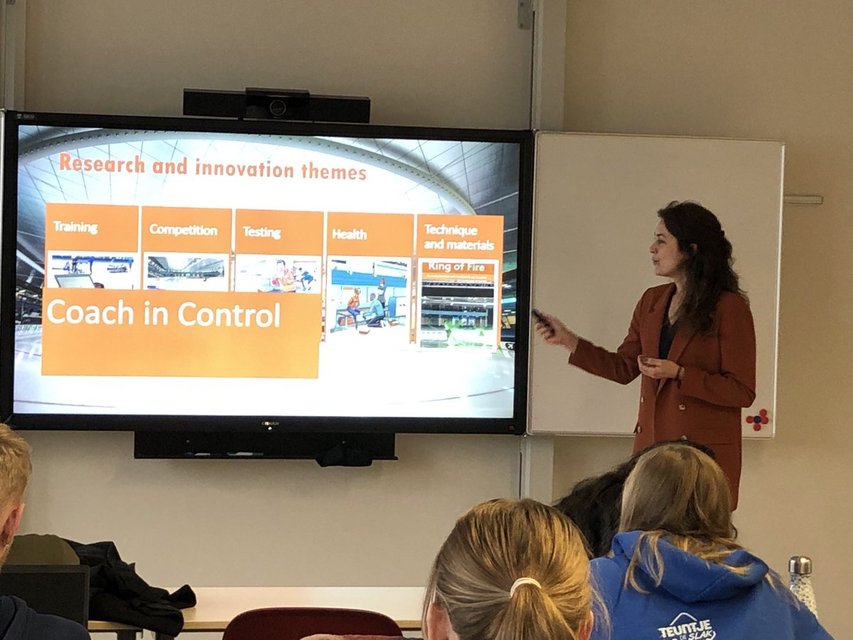 AnneBenjaminse's tweet photo. Thanks @OtterRuby @IngeStoter for the nice discussions about innovation in sport. @TopsportNoord @Innovatiethialf @SportstadHveen Our @univgroningen minor Sport Science students loved it 🤩 #CoachInControl @SportScience_IG https://t.co/xXsqn9ZxQ6