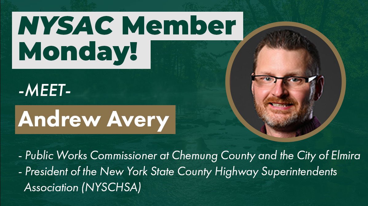 ChemungCounty's tweet photo. This #MemberMonday we're recognizing Andrew Avery, President of the New York State County Highway Superintendents Association (NYSCHSA) and Chemung County Public Works Commissioner! https://t.co/z1VSnsYyfZ