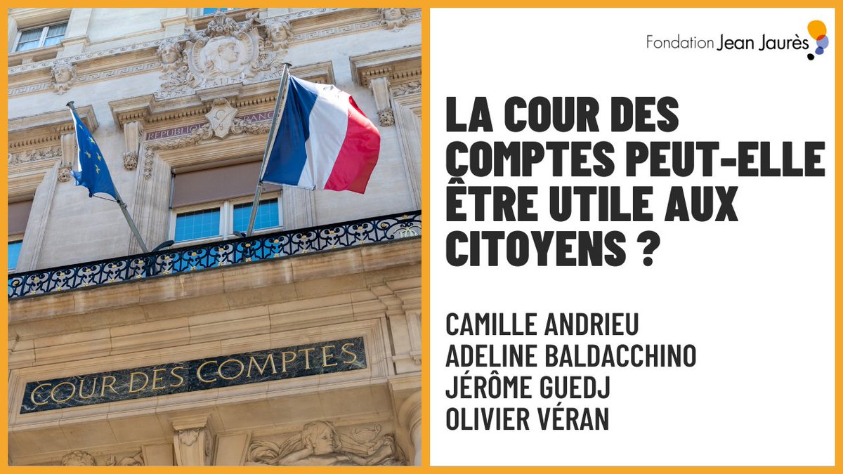 🔴 À l'occasion de la sortie de "Conter demain"(<a href="/EditionsdelAube/">Éditions de l'Aube</a> / Fondation Jean-Jaurès) de <a href="/camandrieu/">Camille Andrieu</a> &amp; Adeline Baldacchino, la Fondation organise un débat sur le rôle de la <a href="/Courdescomptes/">Cour des comptes</a> avec <a href="/JeromeGuedj/">Jérôme Guedj</a> et <a href="/olivierveran/">Olivier Véran</a>. 

🗓️ 18/01/2023 à 19h15
✅ jean-jaures.org/agenda/la-cour…
