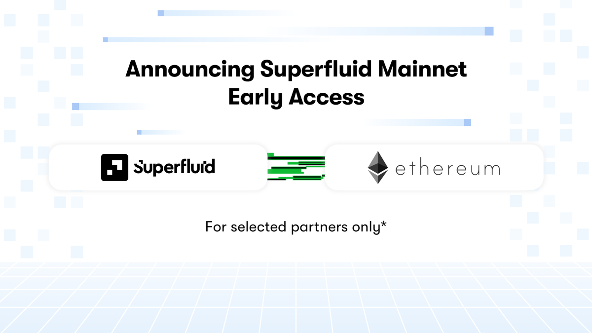 Superfluid_HQ's tweet photo. Superfluid is now available on Ethereum Mainnet in early access for selected partners 🌊

Over the past two years of experimenting across six L2s, thanks to our strong ecosystem of builders, we are excited to bring Superfluid to all OG projects on the Ethereum Mainnet 🙌

🧵 https://t.co/NqoWQDu488