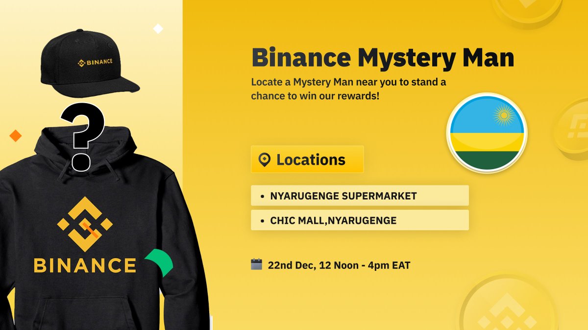BinanceAfrica's tweet photo. My Rwandese People 🇷🇼
Find your #BinanceMysteryMan in these locations 📍 &amp; stand a chance to win your own Christmas Giveaway 😀 https://t.co/p1x6dcKU8j
