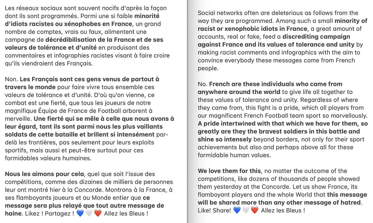 clement_mln's tweet photo. Like! Share! Beat hatred! 💙🤍❤️

#France #football #FIFAWorldCup #Racism #Racisme #ArgentinaVsFrance #unity #tolerance #fight #hatred

@equipedefrance https://t.co/ePKjESxDII