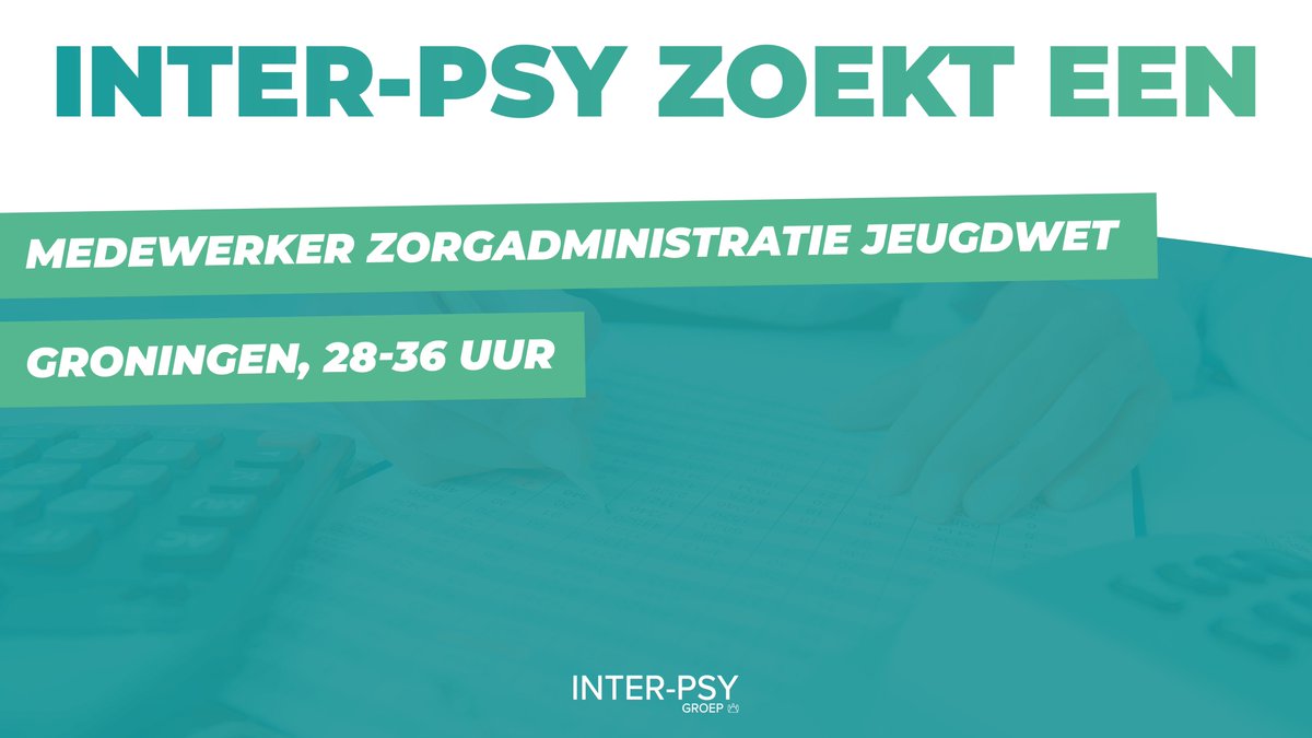 INTERPSY's tweet photo. 🔎 Vacature: medewerker zorgadministratie Jeugdwet

Ben jij accuraat en is administratie jouw vak? Dan zijn wij op zoek naar jou! Solliciteer uiterlijk 8 januari via: https://t.co/XUb5shFMPb

#vacature #zorgadministratie #jeugdwet #ggz #interpsy https://t.co/sY6bzEk4Nm