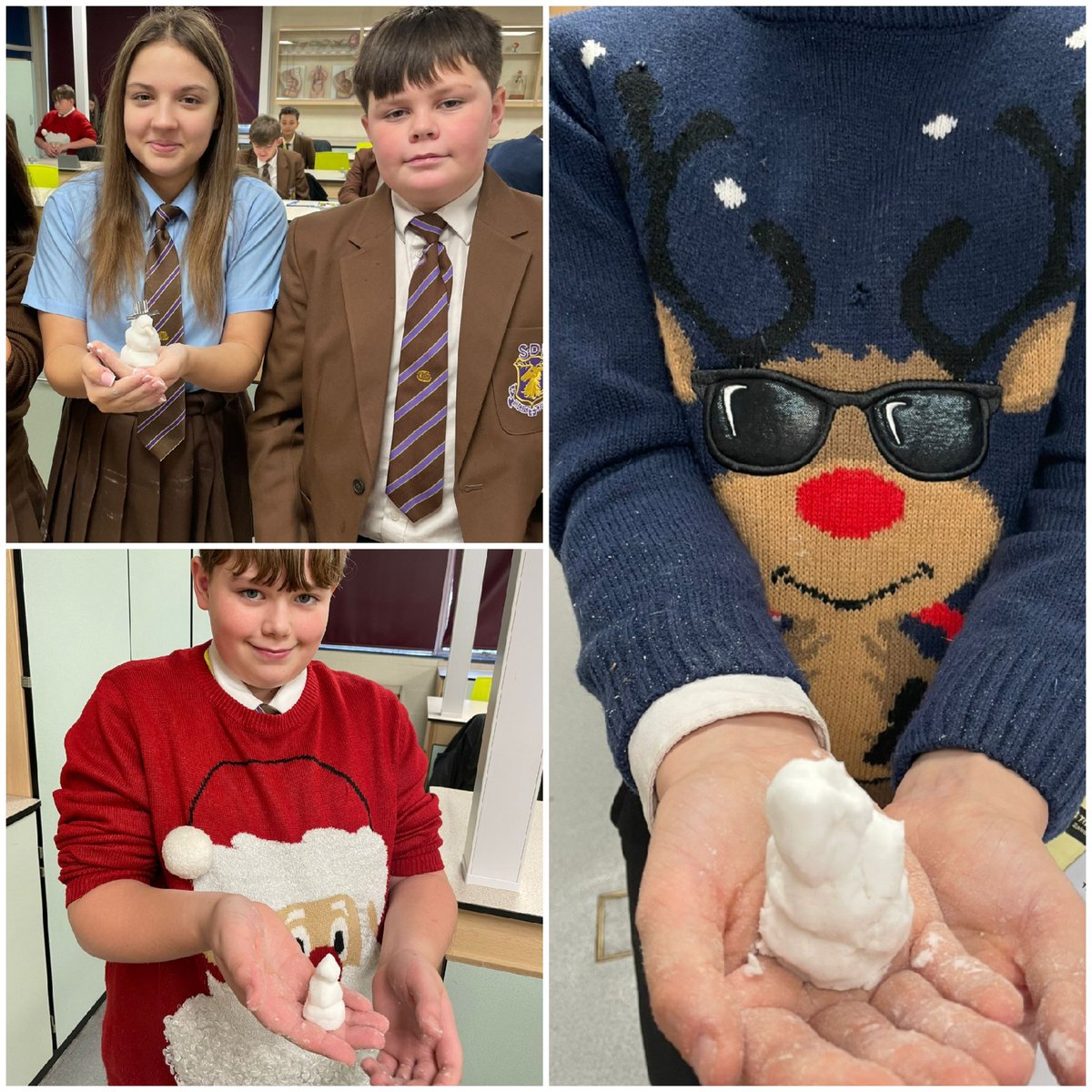 tsc_science's tweet image. Miss Melling&apos;s 8c3 class appropriately dressed for a snow making investigation today!