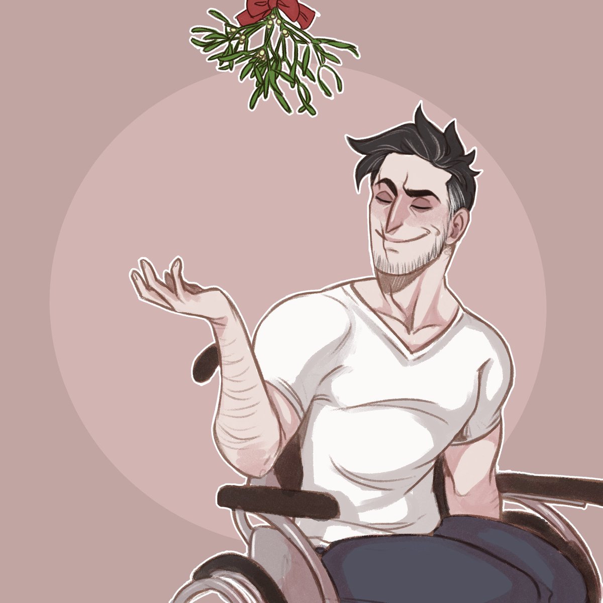 This old fart deserves some smooches and attention #ocmistletoe