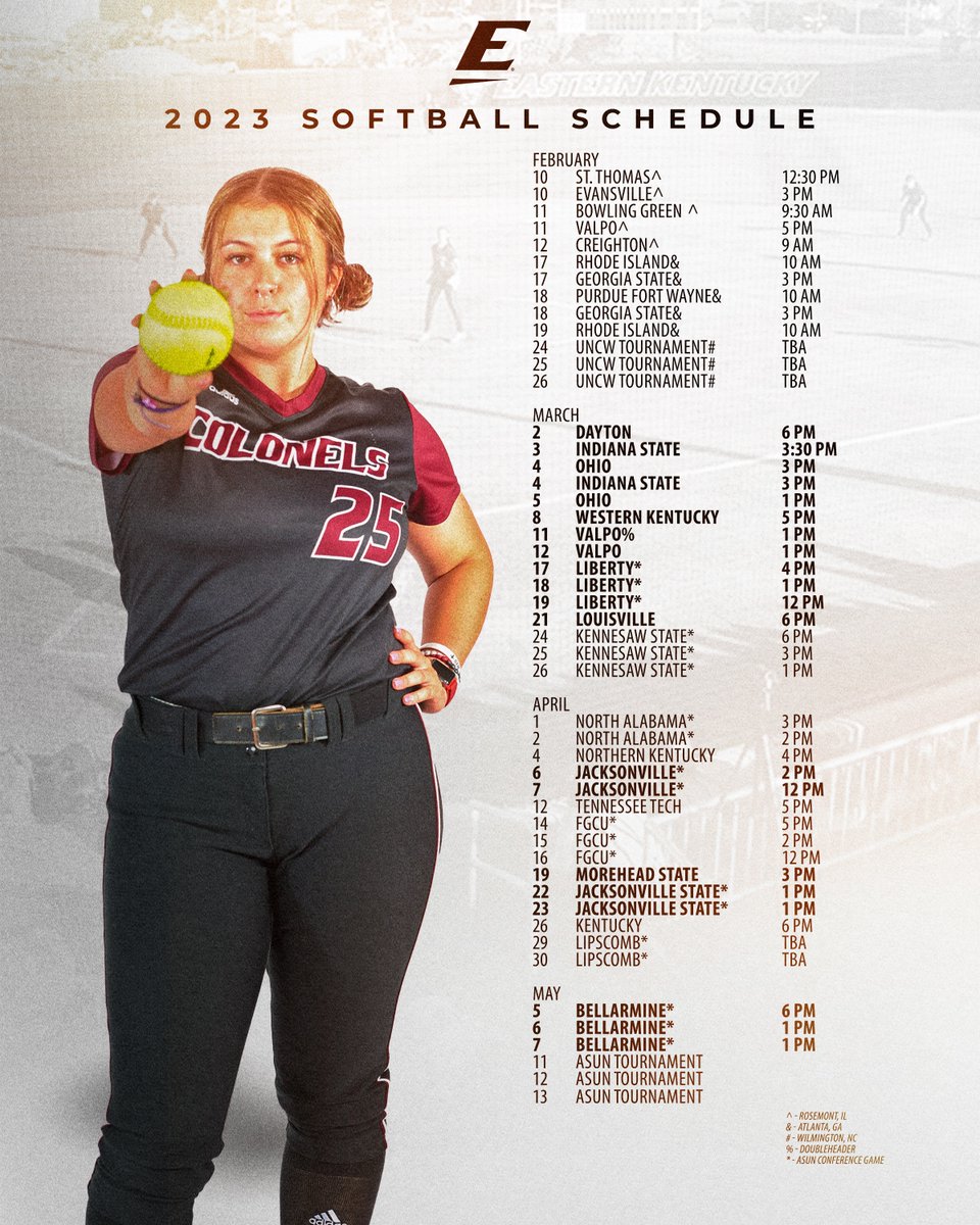 Our 2023 schedule is HERE! 🤩🤗🥎

🗓️ - bit.ly/3PIkonQ
🎟️ - bit.ly/3BLPaGA
📰 - bit.ly/3j6orhp

#GoBigE | <a href="/19louloubowers/">erica bowers</a>