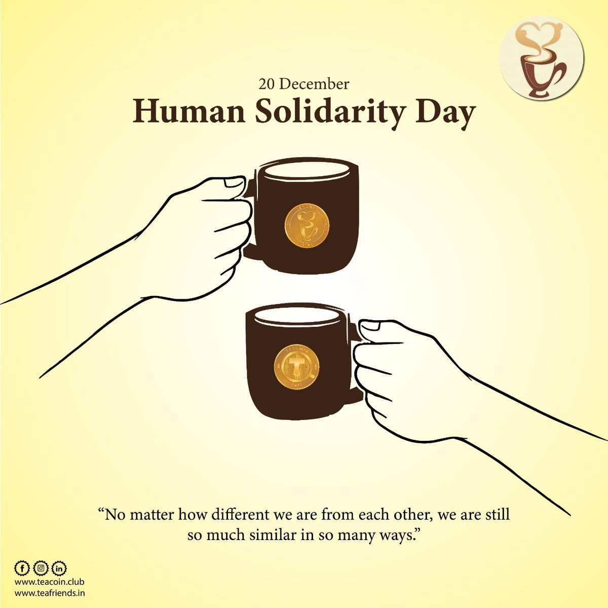 Teafriends_'s tweet photo. Let us celebrate the occasion of International Human Solidarity Day by celebrating unity in diversity because despite our differences we all are one.
#HumanSolidarityDay https://t.co/y9vRUPWcKF