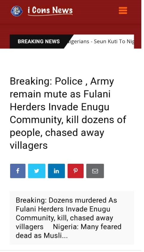 EmekaGift100's tweet photo. "Fulani Herdsmen's Massacre Of Enugu Community: Over 150 Killed, While Police And Army Remain Silence. This Is A Clear Sponsored Islamic Terror Group Against Judeo-Christian In Eastern Nigeria.

@RepRichmond
@SteveScalise
@CaptClayHiggins
@MikeCapuano
@USRepKeating https://t.co/RJbuMTcSmF