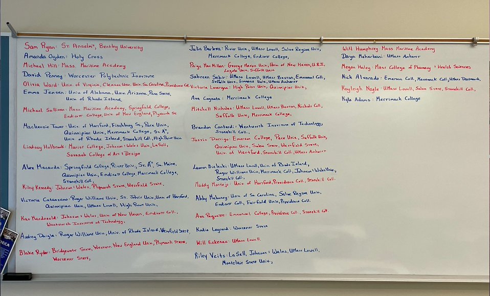 Coach10_'s tweet photo. Today's a midday College Acceptances Update both of the Master School list and of the Individual Student list as we have has some additions since the 1st post with them! Stonehill & UMass Amherst acceptances being reported to me today! Keep em coming in all! #FillTheBoard #LetsGo https://t.co/Ldg37WZDL5